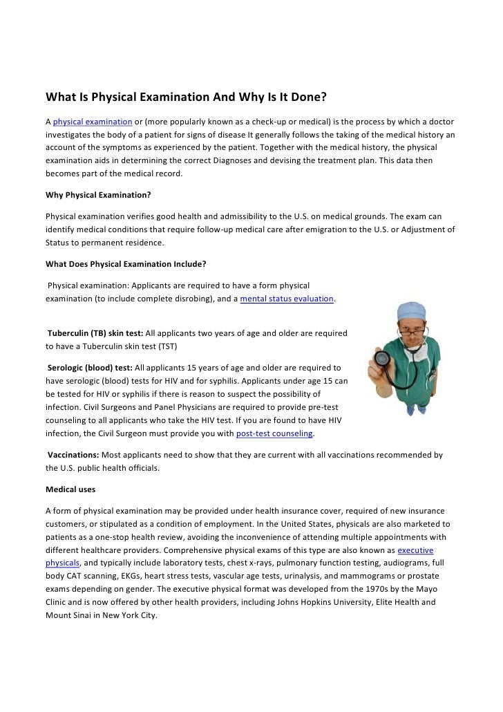 What is physical examination and why is it done