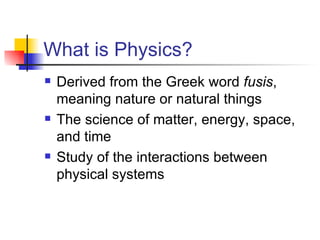 What Is Physics | PPT