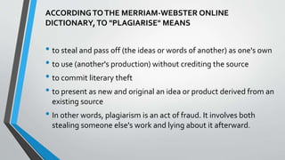 What is plagiarism | PPT