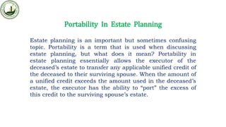 What Is Portability In Estate Planning, And What Are Its Impacts? | PPTX