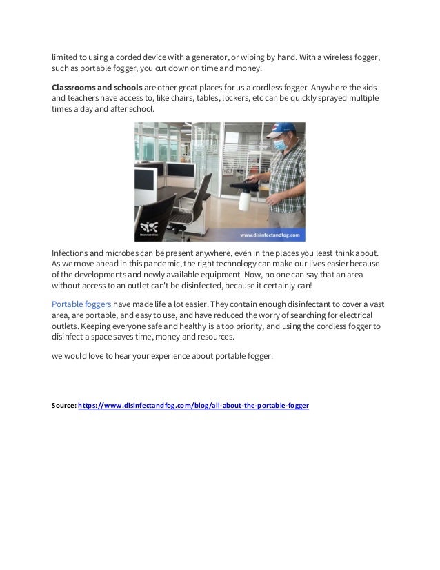 What is portable fogger and how does it work