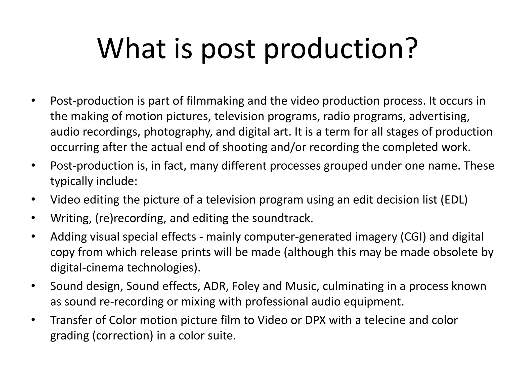 What is post production | PPTX