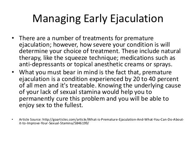 How to cure premature ejaculation How to cure premature ejaculation