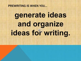 What is prewriting | PPTX