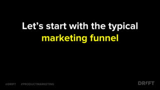 Let’s start with the typical
marketing funnel
@DRIFT #PRODUCTMARKETING
 