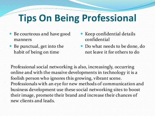 tips for professionalism