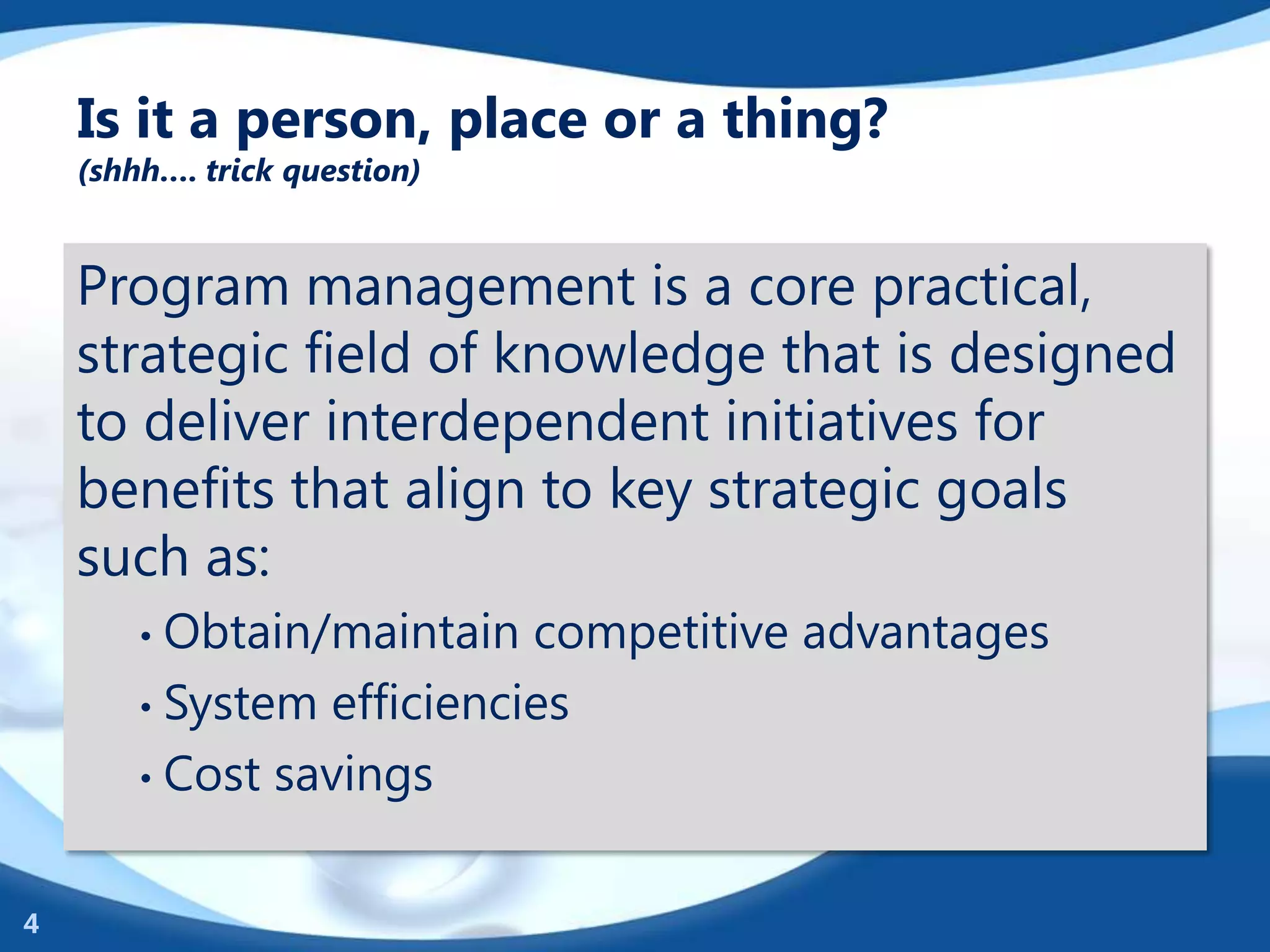 What is Program Management - An Overview | PPTX