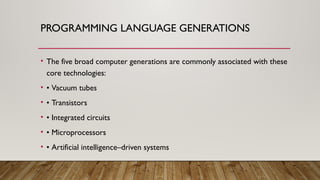 Comprehensive Overview of Programming Languages and Computer ...