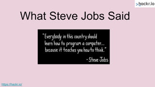 What Steve Jobs Said
https://hackr.io/
 