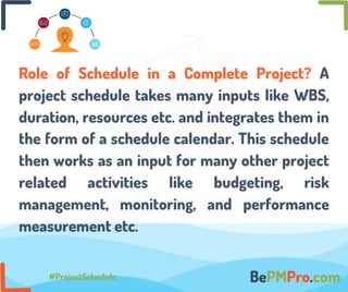 What is project scheduling presentation