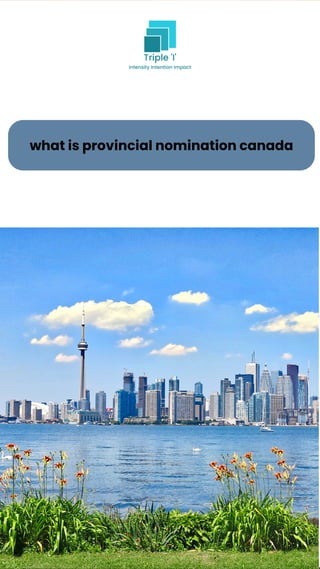 what is provincial nomination canada
 