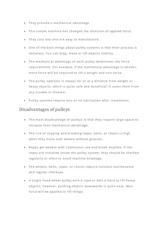 What is Pulley Parts Types Examples Advantages and Disadvantages PDF