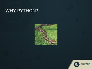 WHY PYTHON?
 