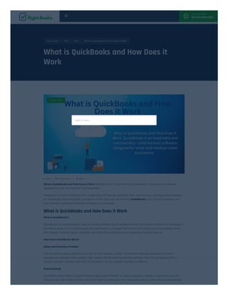 What is QuickBooks and How Does it Work | PDF