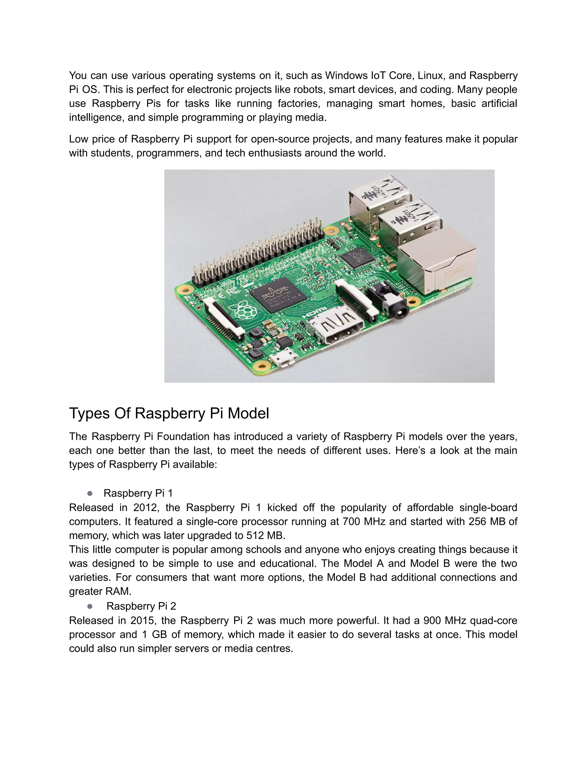 What is Raspberry Pi- Models, Benefits and Common Uses | PDF