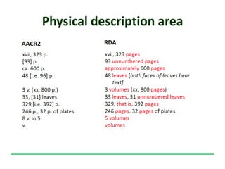 Physical description area
 