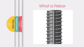 What is Rebar
Rebar
Definition
RebarMarkings
RebarSizes
 