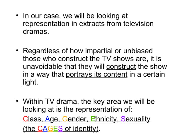 What Is Representation | PPT | Drama | Genres