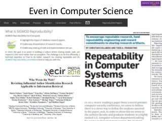 Even in Computer Science
 