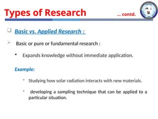 what is research and types, process of research.pptx
