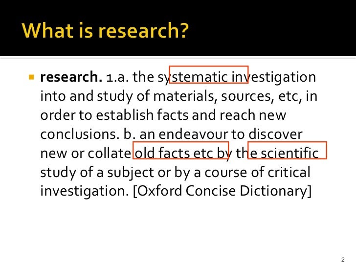 research definition slideshare