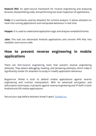 What Is Reverse Engineering in Mobile Apps? Tools Hackers Use | PDF