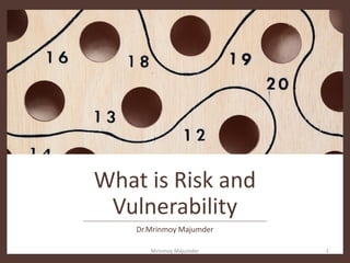 What is Risk and
Vulnerability
Dr.Mrinmoy Majumder
Mrinmoy Majumder 1
 