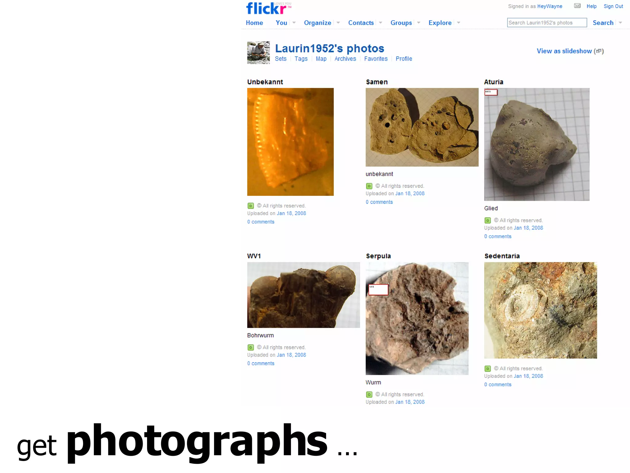 get  photographs  … 