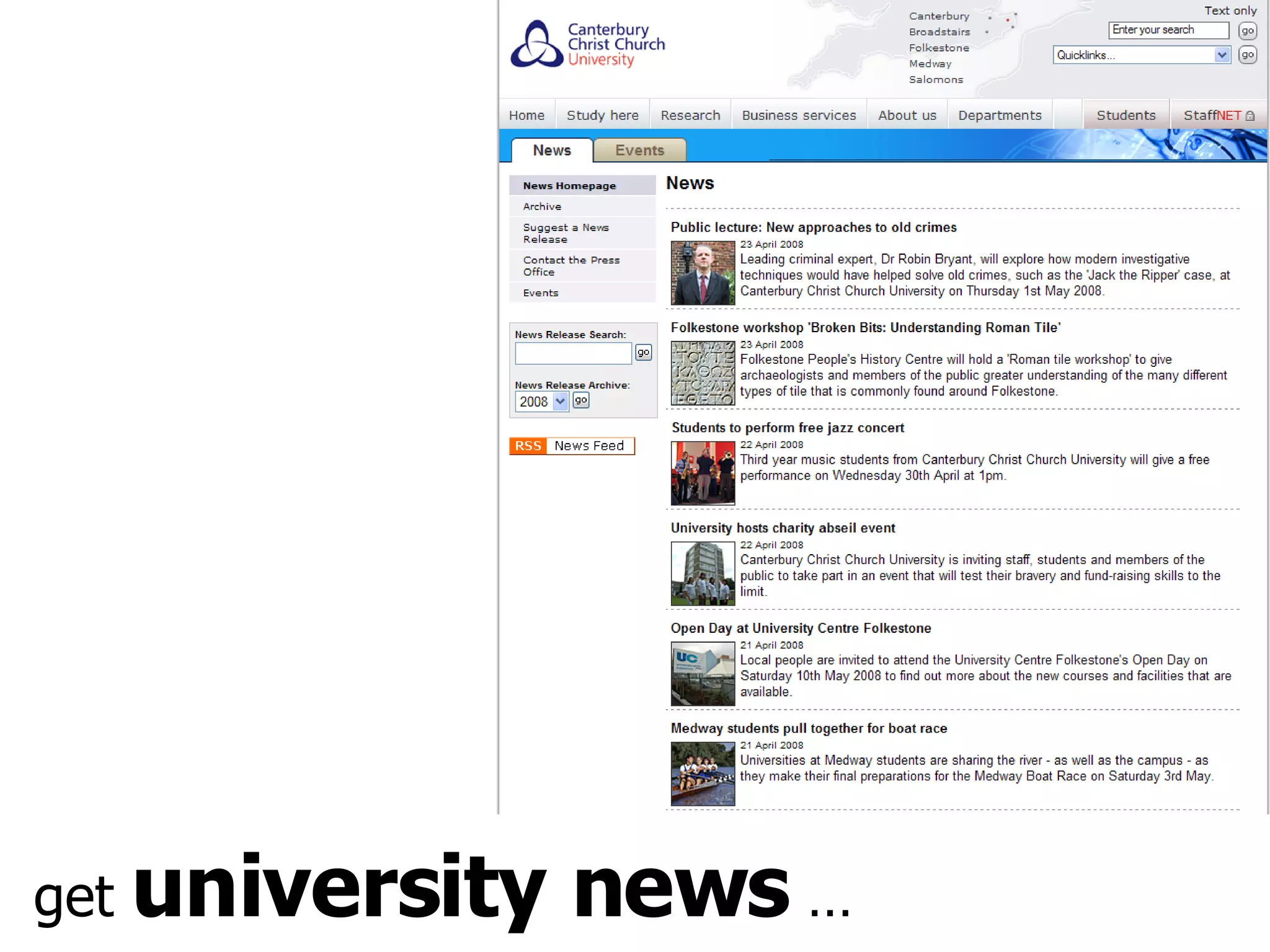 get  university news  … 