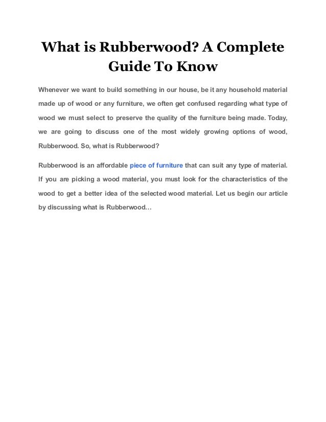 What is rubberwood a complete guide to know