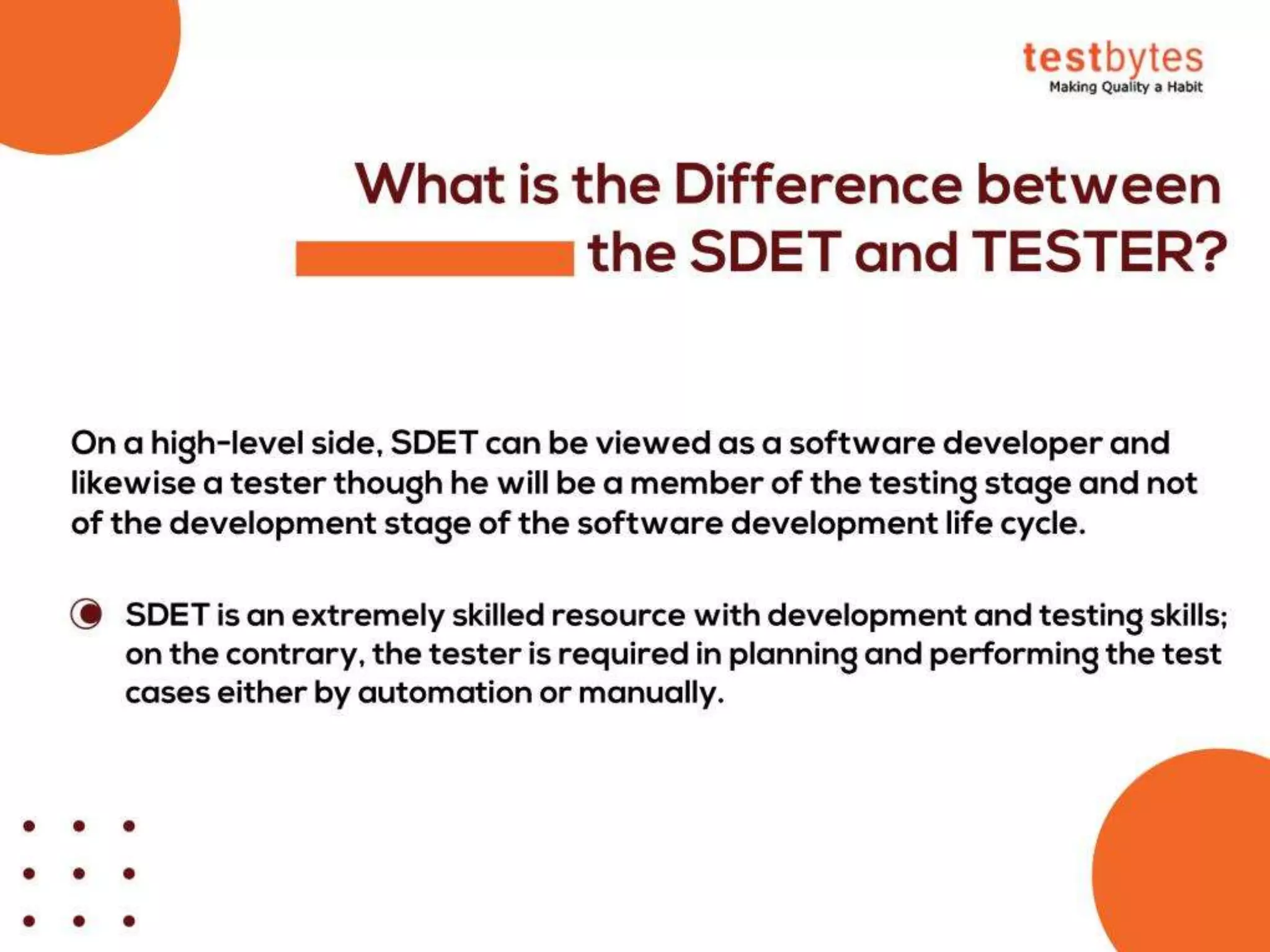 What is SDET? (Software Development Engineer in Test)
