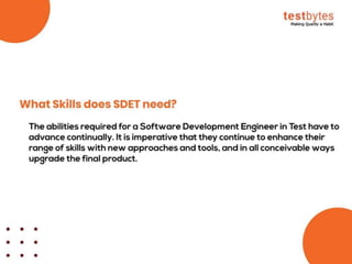 What is SDET? (Software Development Engineer in Test) | PPT | Free Download