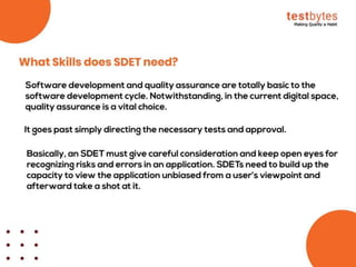 What is SDET? (Software Development Engineer in Test) | PPT | Free Download