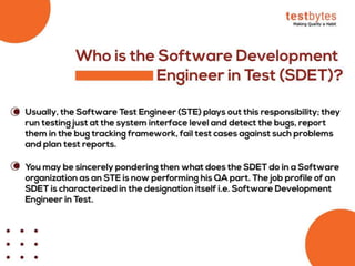 What is SDET? (Software Development Engineer in Test) | PPT