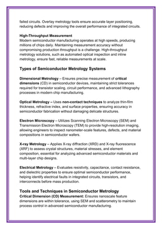 What is Semiconductor Metrology Types, Tools and Challenges | PDF