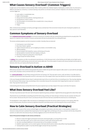 Sensory Overload What is Sensory Overload? Causes, Symptoms & How to Manage It | PDF