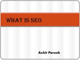 What Is SEO

Ankit Pareek

 