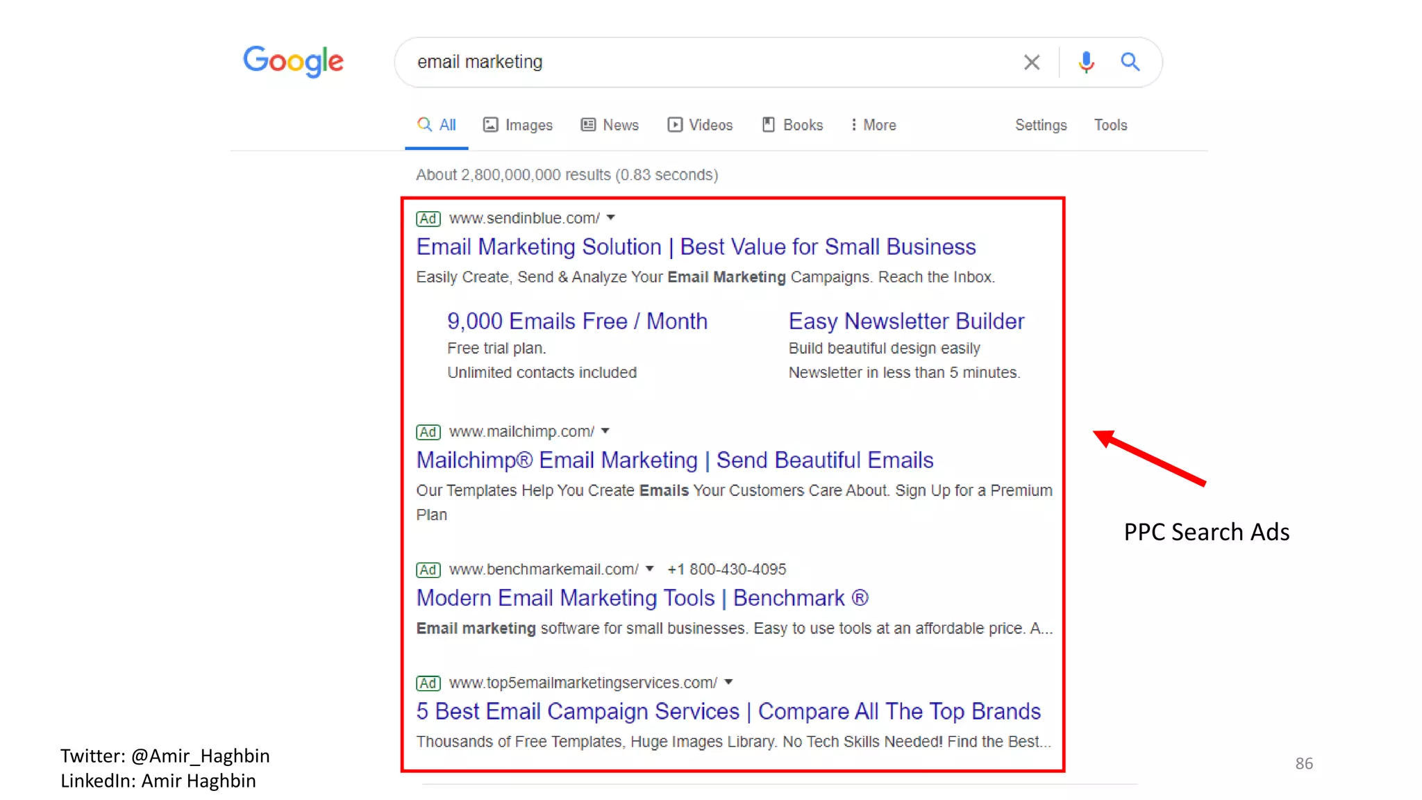 86
PPC Search Ads
Twitter: @Amir_Haghbin
LinkedIn: Amir Haghbin
 