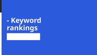 - Keyword
rankings
 