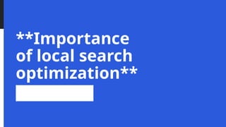 **Importance
of local search
optimization**
 