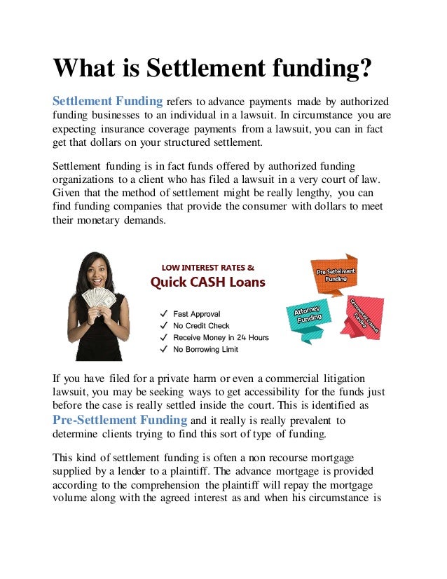 What is settlement funding