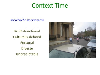Context Time Social Behavior Governs Multi-functional Culturally defined Personal Diverse Unpredictable 
