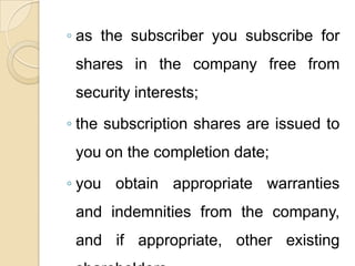 What is share subscription agreement? | PPTX