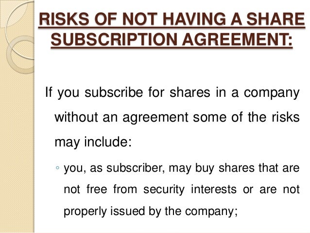 share subscription agreement sample