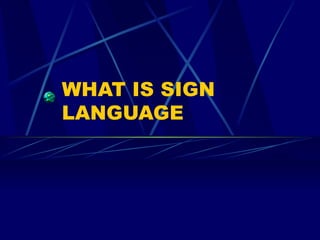 WHAT IS SIGN LANGUAGE 