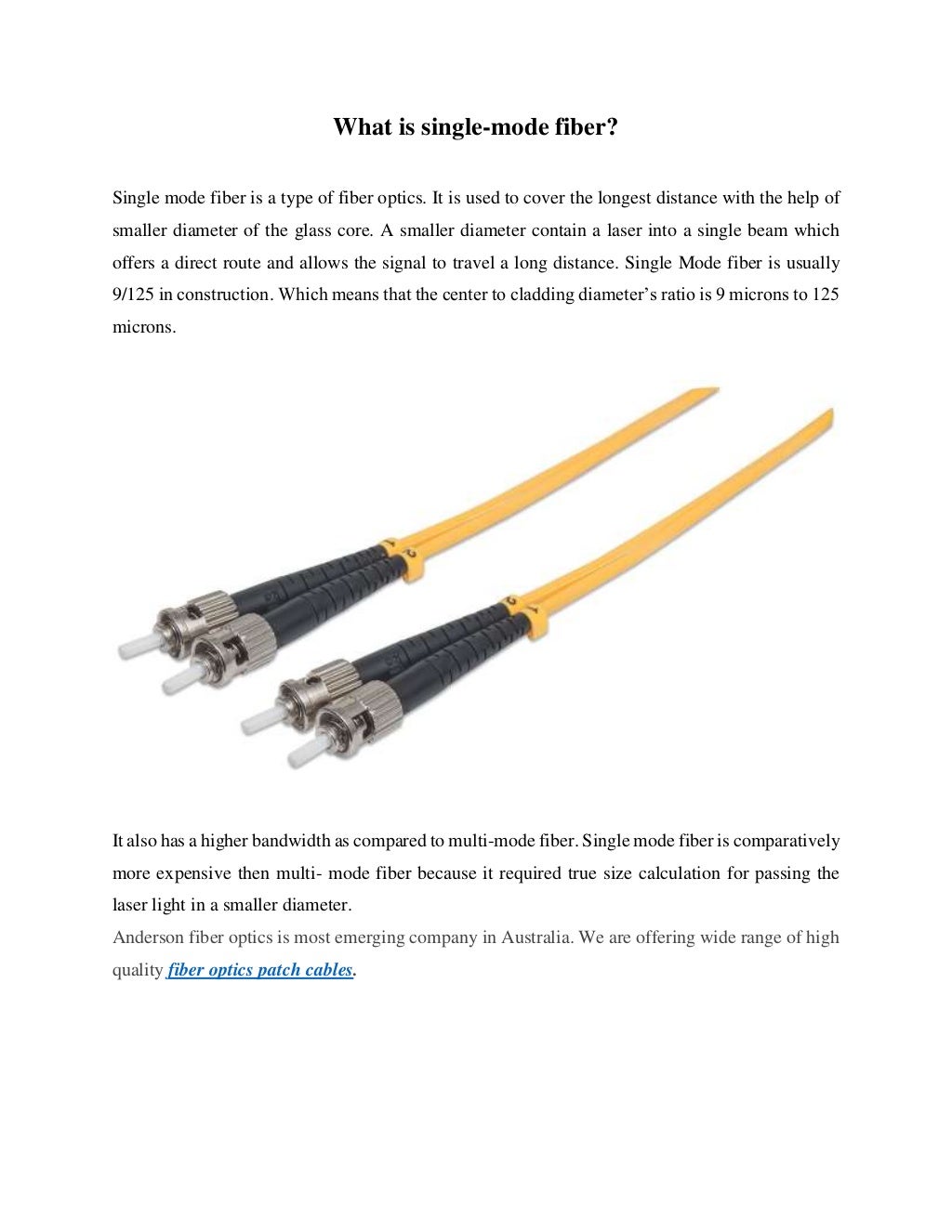 Single Mode Fiber Cable Explained – PING