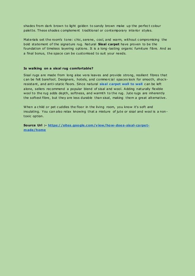 What is sisal and how does sisal carpet made