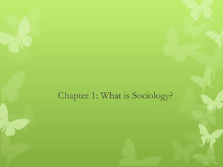 Chapter 1: What is Sociology? 