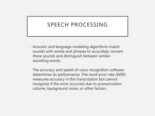 What Is Speech Processing? | PPTX | Digital Audio | Computer Software ...