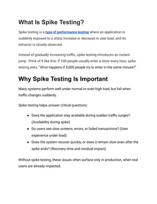 What Is Spike Testing_ A Comprehensive Guide | PDF